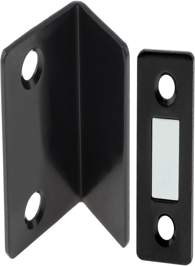 Boniry Magnetic Door Catch,Ultra Thin Cabinet Magnetic Catch with Strong Adhesive Sticker & Screws, Slim Drawer Magnets Locks Furniture Safety Latches (4, L-Shaped Black) - Image 5